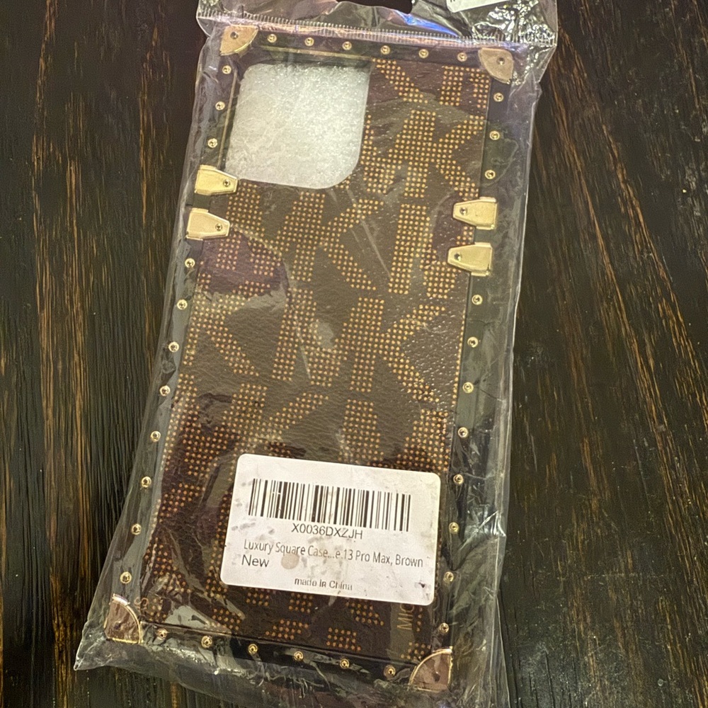 IPhone 13 Pro Max Michael Kors Brown and Gold Phone Case - Picture 7 of 7
